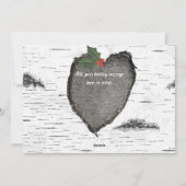 Moderne Rustic Wood Heart Family Photo Carte de va (Dos)