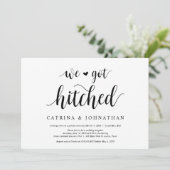 Moderne Rustic, Zwarte script, Trouw Elopement Kaart (Staand voorkant)