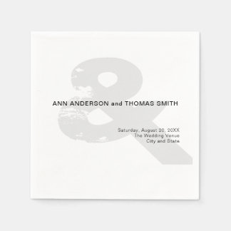 Moderne Rustieke Ampersand Bruiloft Papieren Serve Servet