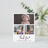 Moderne & Rustieke Baby Shower Bedankt Foto Briefkaart (Staand voorkant)