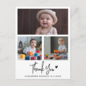 Moderne & Rustieke Baby Shower Bedankt Foto Briefkaart (Voorkant)