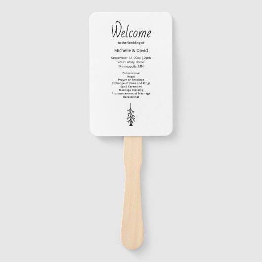 Moderne rustieke Boho Casual huwelijksceremonie Handwaaier (Voorkant)