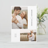 Moderne rustieke Boho foto bruiloft Kaart (Staand voorkant)