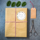 Moderne rustieke Boho kerst Botanisch Ronde Sticker