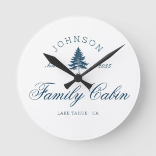 Moderne Rustieke Bomen Familiehuis Crew Preppy Bla Ronde Klok