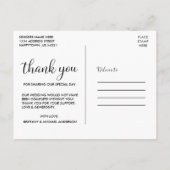 Moderne Rustieke Calligrafie Script Bruiloft Bedan Briefkaart (Achterkant)