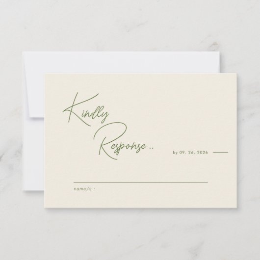 Moderne rustieke charme bruiloft reactie Kaart (Voorkant)