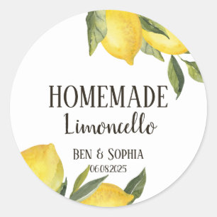 Moderne Rustieke Citroenen Thuisgemaakte Limoncell Ronde Sticker