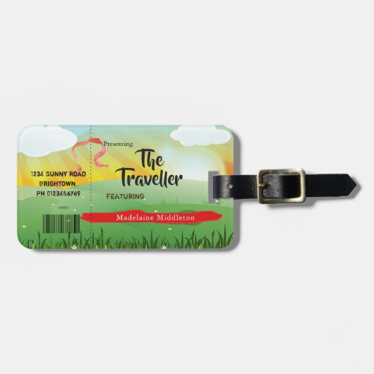 Moderne rustieke festival veldbloemen bagagelabel (Voorkant horizontaal)