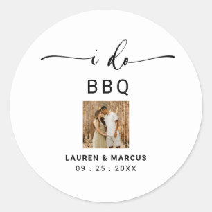 Moderne Rustieke Foto Ik Doe BBQ  Ronde Sticker