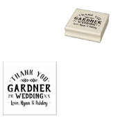 Moderne rustieke gepersonaliseerde bruiloft gunst rubberstempel (Gestempeld)