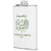 Moderne Rustieke Kampeer Bachelorette Feest Natuur Heupfles (Links)