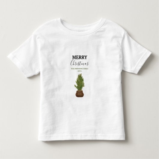 Moderne rustieke kerstboom vakantie kinder shirts (Voorkant)