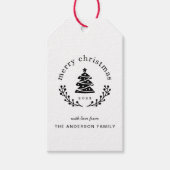 Moderne rustieke kerstboom Wereldbol kerst Cadeaulabel (Voorkant)