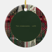 Moderne rustieke kerstplakfoto keramisch ornament (Achterkant)