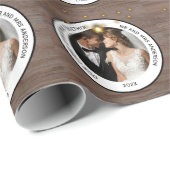 Moderne rustieke koppels eerste kerstmis samen cadeaupapier (Rol Hoek)