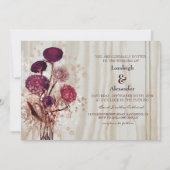 Moderne rustieke lichte houten bruiloft kaart (Voorkant)