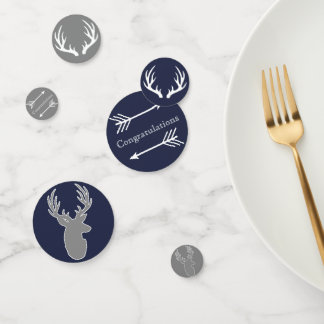 Moderne rustieke marine & grijze hertenpijlen confetti