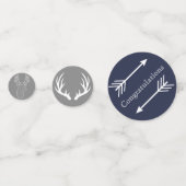 Moderne rustieke marine & grijze hertenpijlen confetti (Voorkanten)