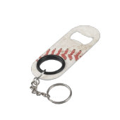 Moderne rustieke monogram honkbal achtergrond mini flessenopener (Achterkant Gekanteld)