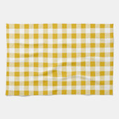 Moderne rustieke mosterd geel gingham cheques theedoek (Horizontaal)