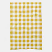 Moderne rustieke mosterd geel gingham cheques theedoek (Verticaal)