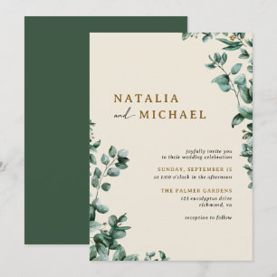 Moderne rustieke Neutrale Beige + Groene Eenvoudig Kaart