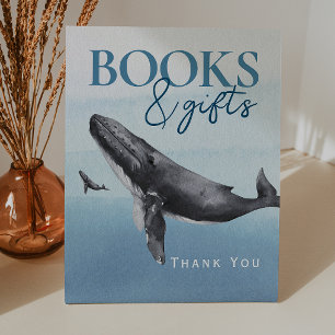 Moderne rustieke oceaan Baby shower boeken en gesc Reclamebord Met Voetstuk