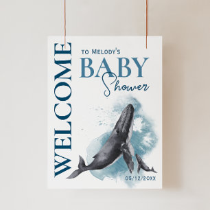Moderne rustieke oceaan Welkom Baby shower teken Poster