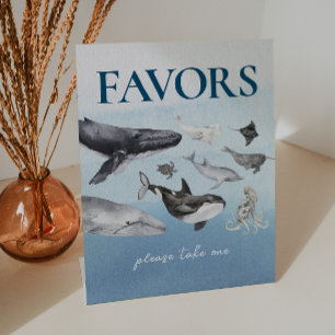 Moderne rustieke Ocean Baby shower Favorieten Reclamebord Met Voetstuk