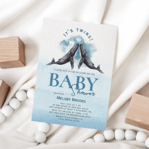 Moderne rustieke Ocean Twins Baby shower uitnodigi Kaart