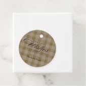 Moderne Rustieke Plaid Gift Labels Rond Gepersonal (In situ)