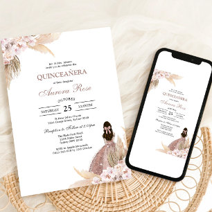 Moderne Rustieke Quinceanera Uitnodiging