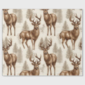 Moderne rustieke rendieren kerst cadeaupapier (Vlak)