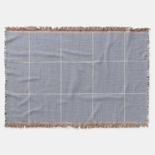 Moderne rustieke ruit plaid linnen blauw deken