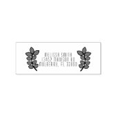 Moderne Rustieke Tak Bladeren Retouradres Rubberstempel (Gestempeld)
