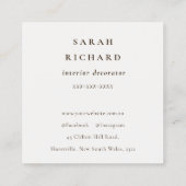 Moderne rustieke Tan Leather Texture Custom Logo Vierkante Visitekaartje (Achterkant)