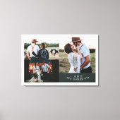 Moderne Rustieke Trouwfotocollage Blad Monogram Canvas Afdruk (Voorkant)