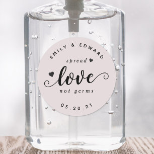 Moderne Rustieke Trouwgunst Handdesinfectiemiddel Ronde Sticker