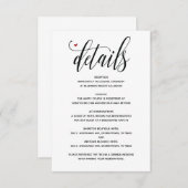 Moderne rustieke trouwkaart Details bijlage v1 (Voorkant / Achterkant)