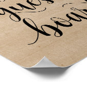 Moderne Rustieke Trouwtekst Ons Gastbord Poster (Hoek)