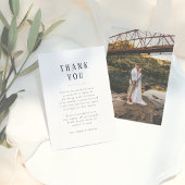 Moderne rustieke type trouwfoto Dank u Bedankkaart