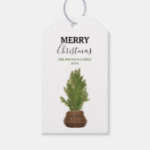 Moderne rustieke Waterverf kerstboom vakantie Cadeaulabel (Voorkant)
