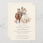 Moderne rustieke Westerne bruiloft uitnodiging (Voorkant / Achterkant)