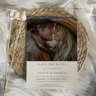 Moderne rustieke Westerne foto Save the Date