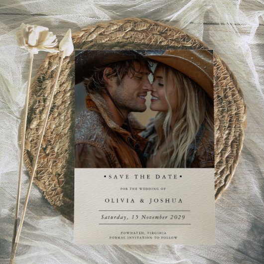 Moderne rustieke Westerne foto Save the Date