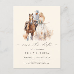 Moderne rustieke Westerne foto Save the Date Aankondigingskaart