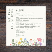 Moderne rustieke Wildflower bruiloft Menu