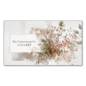 Moderne Rustieke Winter Berry Botanical Magnetisch Visitekaartje (Voorkant)