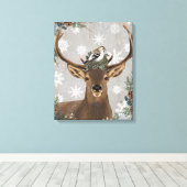 moderne rustige bossen winterherten canvas afdruk (Insitu (Houten vloer))